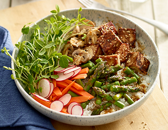 Tofu and Vegetable Rice Bowl | Foodland Ontario