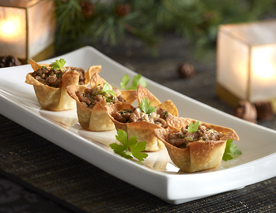 Wonton Tourtière Tartlets | Foodland Ontario