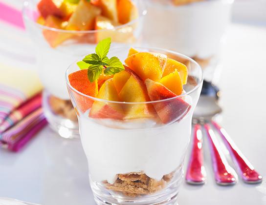 No-Bake Individual Mascarpone Peach Cheesecake