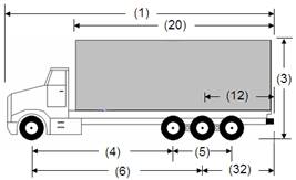 Illustration of Designated Truck 6, a 4-axle truck, as described below.