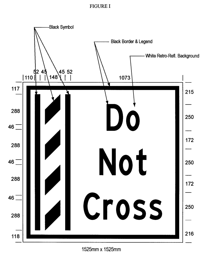 Illustration of Figure I - overhead sign of a buffer zone and to its right the text 
