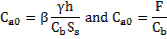 Image of equation: C subscript a0 = beta(gamma h/(C subscript b)(S subscript s)) and C subscript a0 = F/C subscript b.