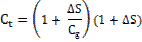 C subscript t = (1+delta S/C subscript g)(1+delta S).