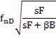Image of formula: (f subscript nD)(square root of (sF/(sF +beta B))).