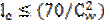 Image of graphic: l subscript c ≤ (70/(C subscript w) squared).