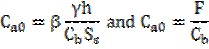 Image of equation: C subscript a0 = beta(gamma h/(C subscript b)(S subscript s)) and C subscript a0 = F/C subscript b.