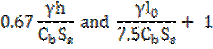Image of formulae: 0.67(γh/(C subscript b)(S subscript s)) and (γ(l subscript 0)/7.5(C subscript b)(S subscript s))+1).