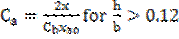 C subscript a = 2x/(C subscript b)(x subscript 30) for h/b > 0.12.