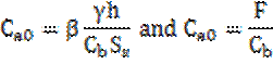 Image of equation: C subscript a0 = beta(gamma h/(C subscript b)(S subscript s)) and C subscript a0 = F/C subscript b.