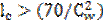 Image of graphic: l subscript c > (70/(C subscript w) squared).