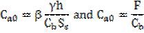 Image of equation: C subscript a0 = beta(gamma h/(C subscript b)(S subscript s)) and C subscript a0 = F/C subscript b.