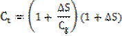 C subscript t = (1+delta S/C subscript g)(1+delta S).