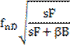 Image of formula: (f subscript nD)(square root of (sF/(sF +beta B))).