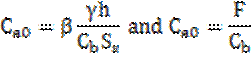 Image of equation: C subscript a0 = beta(gamma h/(C subscript b)(S subscript s)) and C subscript a0 = F/C subscript b.