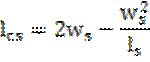 Image of equation: l subscript cs = 2w subscript s-((w subscript s) squared/l subscript s).