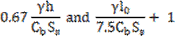 Image of formulae: 0.67(γh/(C subscript b)(S subscript s)) and (γ(l subscript 0)/7.5(C subscript b)(S subscript s))+1).