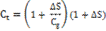 C subscript t = (1+delta S/C subscript g)(1+delta S).