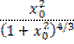 Image of formula: ((x subscript 0) squared)/((1 +(( x subscript 0) squared)) to the 4/3).