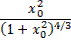 Image of formula: ((x subscript 0) squared)/((1 +(( x subscript 0) squared)) to the 4/3).