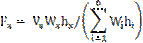 F subscript x = (V subscript s)(W subscript x)(h subscript x)/(summations of (W subscript i)(h subscript i) from i=1 to n).