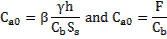 Image of equation: C subscript a0 = beta(gamma h/(C subscript b)(S subscript s)) and C subscript a0 = F/C subscript b.