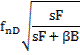 Image of formula: (f subscript nD)(square root of (sF/(sF +beta B))).