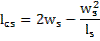 Image of equation: l subscript cs = 2w subscript s-((w subscript s) squared/l subscript s).