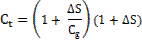 C subscript t = (1+delta S/C subscript g)(1+delta S).