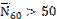 Image of equation: (N bar subscript 60) > 50.