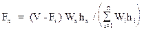 F subscript x = (V-F subscript t)(W subscript x)(H subscript x)/( summation of (W subscript i)(h subscript i) from i=1 to n).