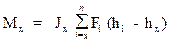 Image of equation: M subscript x = J subscript x (summations of F subscript i(h subscript i - h subscript x) from i=x to n).