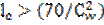 Image of graphic: l subscript c > (70/(C subscript w) squared).