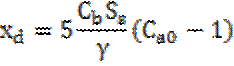 Image of equation: x subscript d = 5((C subscript b)(S subscript s)/gamma)((C subscript a0)-1).