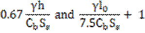 Image of formulae: 0.67(γh/(C subscript b)(S subscript s)) and (γ(l subscript 0)/7.5(C subscript b)(S subscript s))+1).