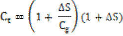C subscript t = (1+delta S/C subscript g)(1+delta S).