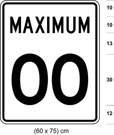 Illustration of sign with text MAXIMUM 00.