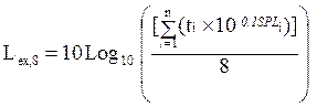 Image of equation for equivalent sound exposure level.