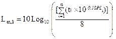 Image of equation for equivalent sound exposure level.