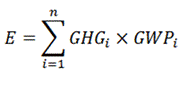 Calculation of amount of GHG