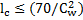 Image of graphic: l subscript c ≤ (70/(C subscript w) squared).