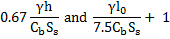 Image of formulae: 0.67(γh/(C subscript b)(S subscript s)) and (γ(l subscript 0)/7.5(C subscript b)(S subscript s))+1).