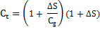 C subscript t = (1+delta S/C subscript g)(1+delta S).