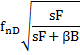 Image of formula: (f subscript nD)(square root of (sF/(sF +beta B))).