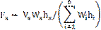 F subscript x = (V subscript s)(W subscript x)(h subscript x)/(summations of (W subscript i)(h subscript i) from i=1 to n).