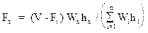 F subscript x = (V-F subscript t)(W subscript x)(H subscript x)/( summation of (W subscript i)(h subscript i) from i=1 to n).