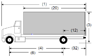 Illustration of Designated Bus or Recreational Vehicle 3, an articulated bus, as described below.