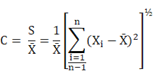 Image d’une équation pour déterminer le calcul du coefficient de variation.