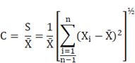 Image d’une équation pour déterminer le calcul du coefficient de variation.