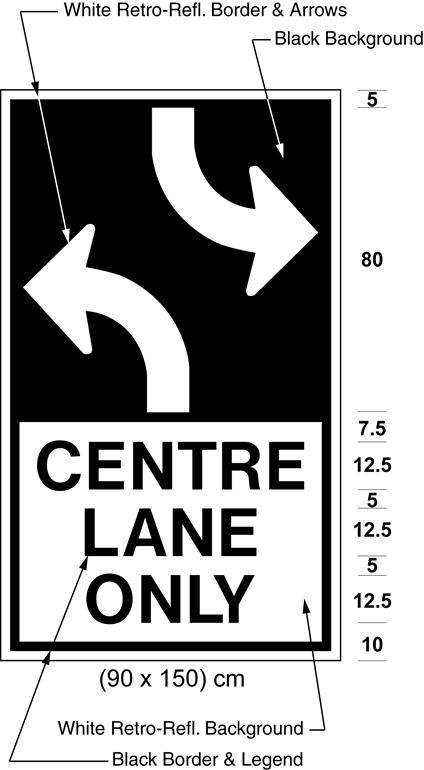 Illustration of sign with white arrows curving left from bottom of sign and right from top with text 