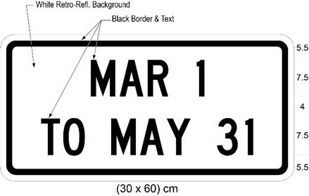 Illustration of tab sign with text MAR 1 TO MAY 31.